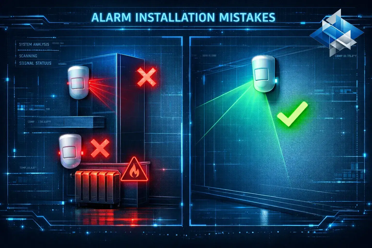 الأخطاء الشائعة عند تركيب نظام الإنذار