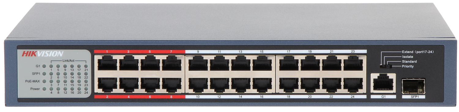 سويتش هيكفيجن 24 منفذ Gigabit Smart PoE للمنطقة الشرقية – DS-3E1526P-EI V2