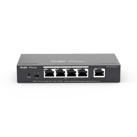 سويتش ذكي PoE جيجابت Reyee RG-ES205GC-P (5 منافذ) بقدرة 54W