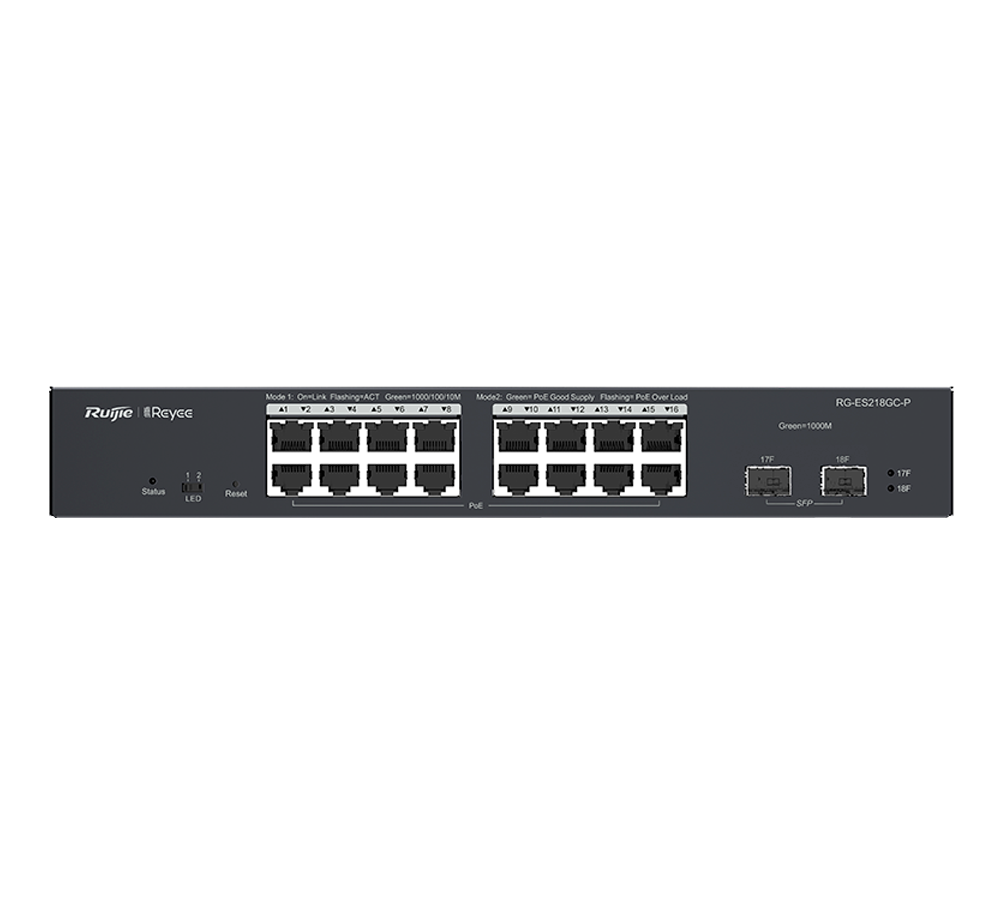 سويتش سحابي ذكي PoE Reyee RG-ES206GC-P (إدخال إضافي)