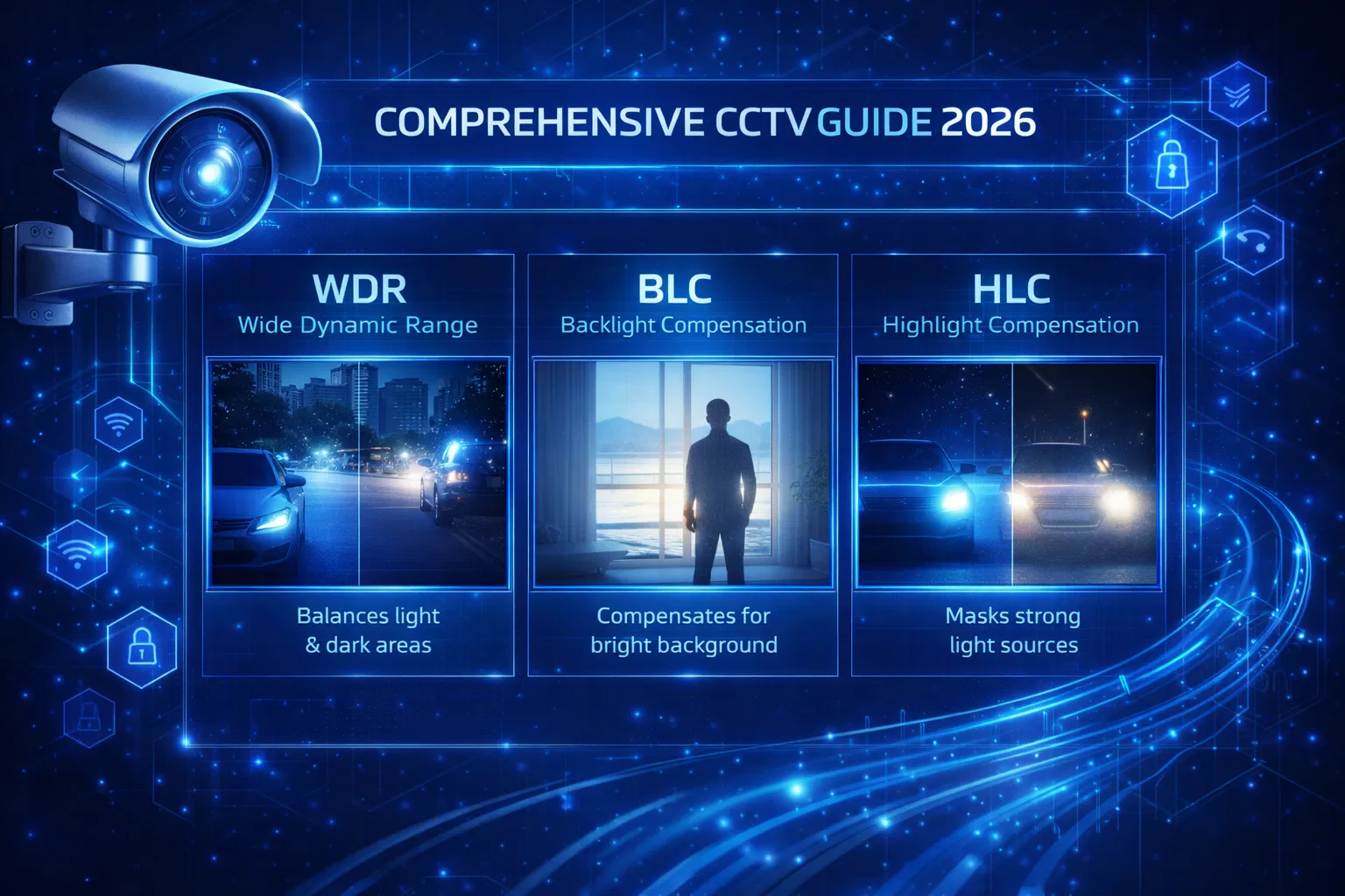 دليل WDR وBLC وHLC في كاميرات المراقبة CCTV الدليل الشامل